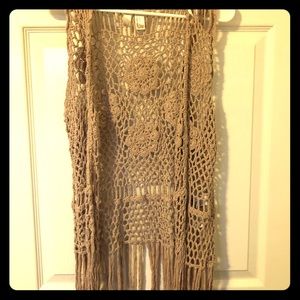 Beige boho chick floral vest